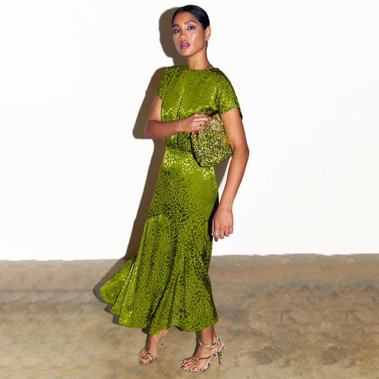 Green Jacquard Midi Erin Dress product