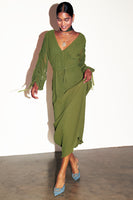 Thumbnail for Khaki Celia Plisse Dress