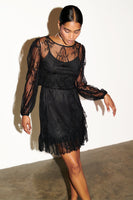 Thumbnail for Model wearing Black Lace Marrakesh Dress