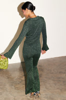Thumbnail for Model wearing Emerald Sparkle Cardigan