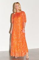 Thumbnail for Model wearing Orange Jacquard Bibi Dress