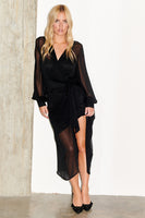Thumbnail for Model wears Black Sheer Midaxi Vienna. caption_Model wears UK 8 / US 4
