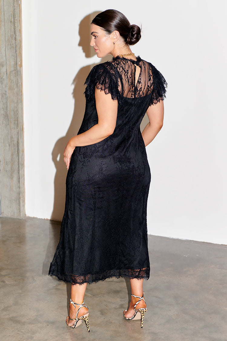 Black Fine Lace Raven Dress