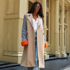 Model wearing Camel Fur Cuff Petra Coat