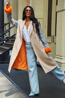 Thumbnail for Model wearing Camel Fur Cuff Petra Coat