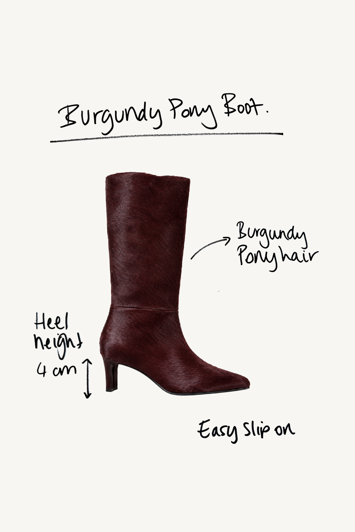 Burgundy Pony Boot