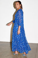Thumbnail for caption_Model wears Blue Running Wild Paisley Bibi Dress in UK size 10/ US 6
