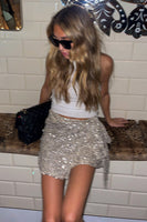 Thumbnail for caption_Model wears Sequin Mini Jaspre Skirt in UK 8 / US 4