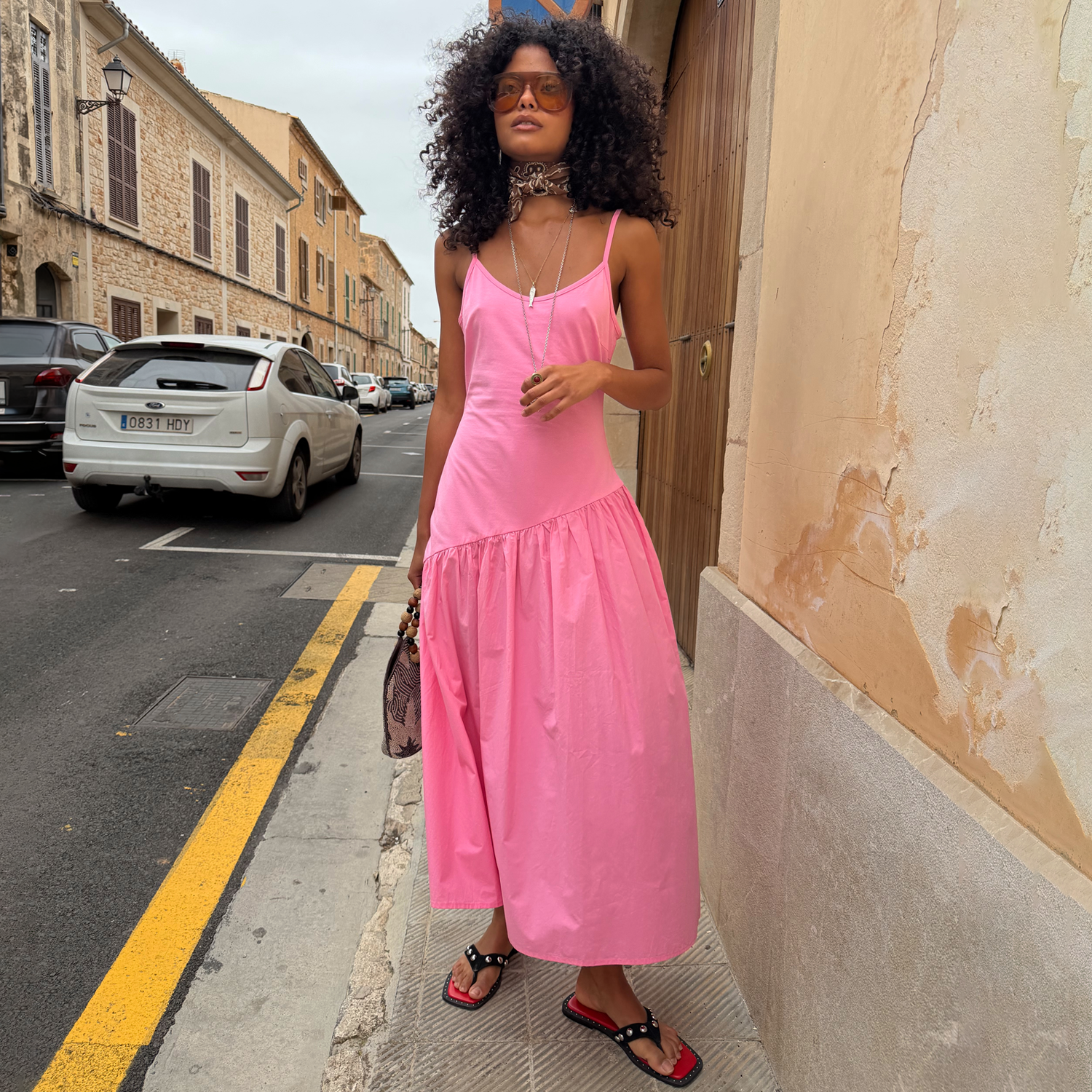 Pink Strappy Nova Dress with Adjustable Straps