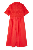 Thumbnail for Red Palm Broderie Hayley Dress