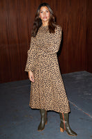 Thumbnail for caption_Model wears Leopard Swedish Dress in UK 8 / US 4