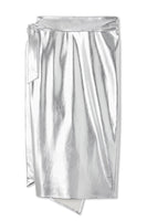 Thumbnail for Silver Vegan Leather Skirt