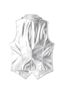 Thumbnail for Silver Vegan Leather Waistcoat