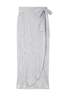 Thumbnail for Silver Plisse Jaspre Wrap Skirt