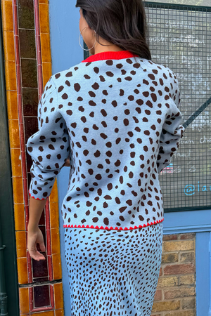 Sky Blue Deer Embroidered Chloe Cardigan