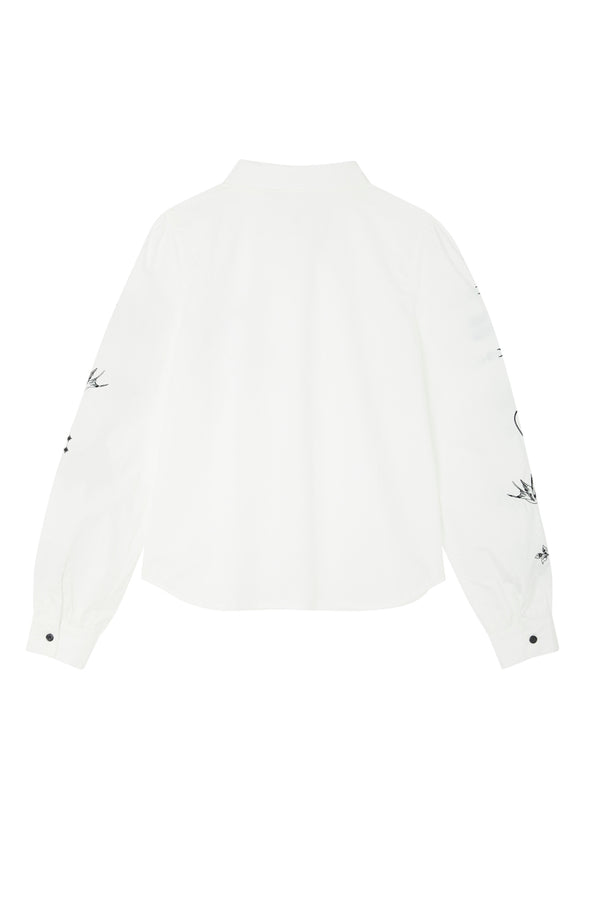 Embroidered Tattoo Shirt Never Fully Dressed