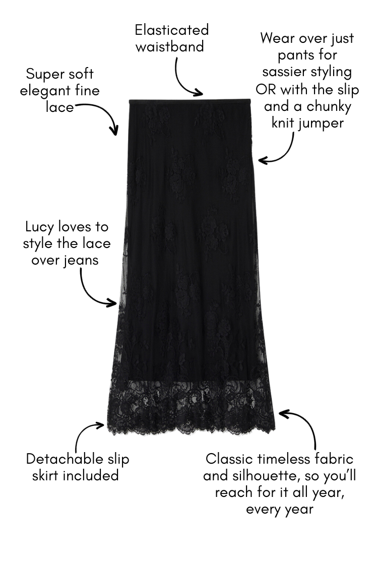 Black Fine Lace Skirt