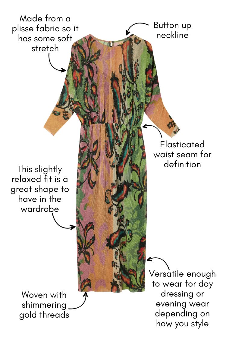 Picture highlighting key features of Plisse Didi Dress