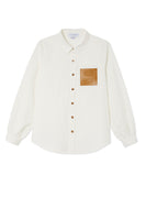 Thumbnail for White Gabbie Shirt With Camel NFD Patch Pocket