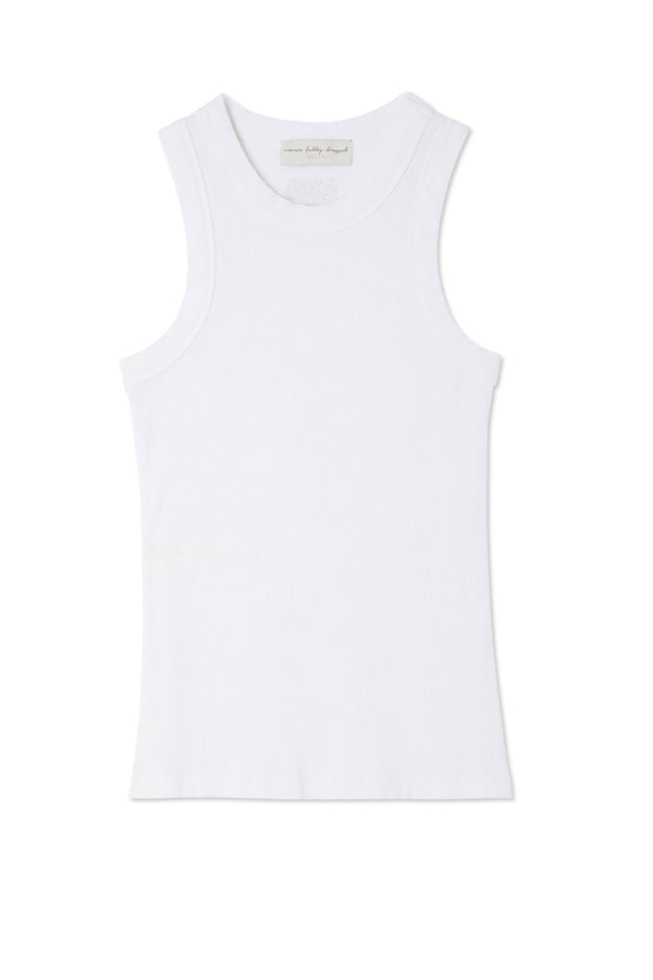 Letter Print White Rib Tank Dresses