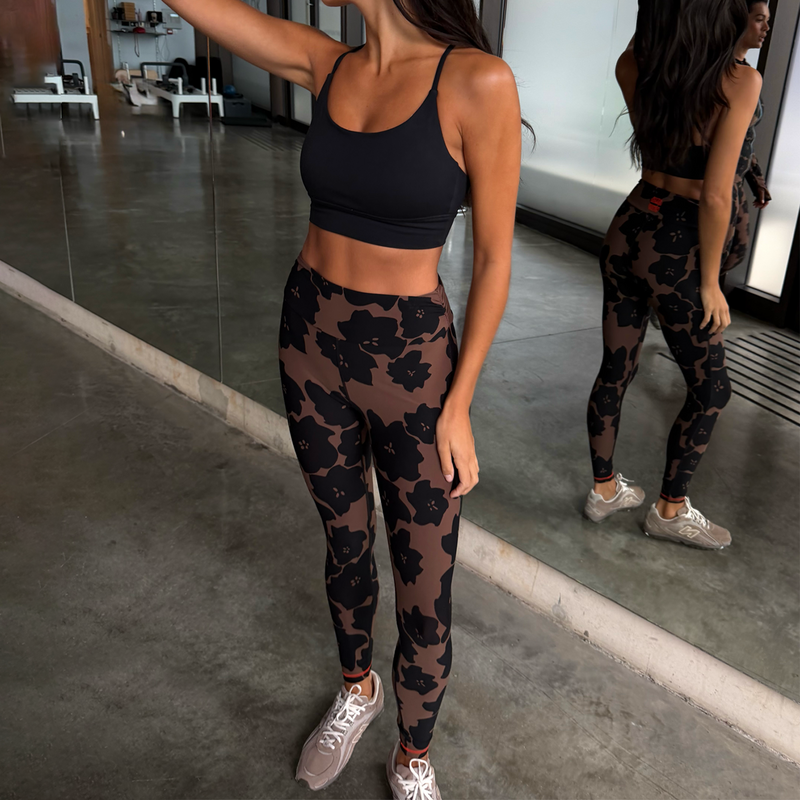 Chocolate Floral Legging