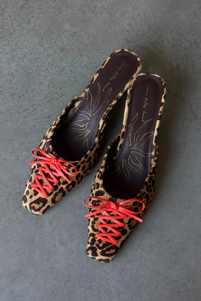 Leopard Pony Lace Mules