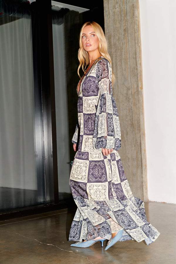 Navy And Cream Bandana Stevie Dress Petite Never Fully Dressed