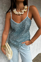 Thumbnail for Ice Blue Sequin Cami Top