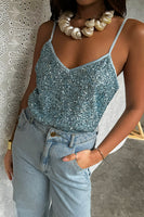 Thumbnail for Ice Blue Sequin Cami Top