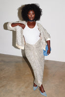 Thumbnail for caption_Model wears Sequin Maxi Wrap Jaspre Skirt in UK 18 / US 14