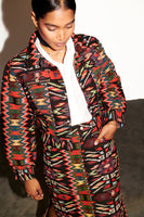 Thumbnail for Model wearing the Abstract Print Jacket