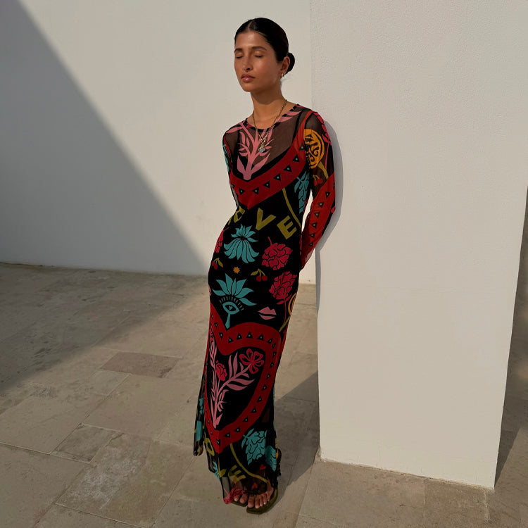 dahlia mesh dress never fully dressed Black Amara Mesh Dress