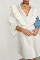 Thumbnail for caption_Model wears White Ibiza Austin Mini Dress in UK size 10/ US 6