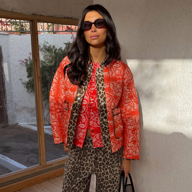 Red Bandana Reversible Jacket – Never Fully Dressed