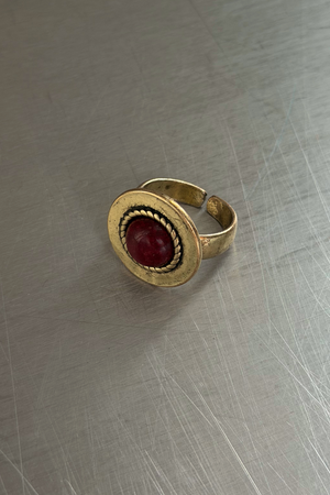 Deloris Red Circle Ring