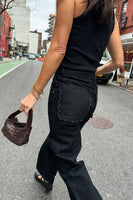Thumbnail for caption_Model wears Black Scallop Detail Jeans in UK size 10/ US 6
