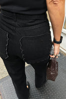 Thumbnail for caption_Model wears Black Scallop Detail Jeans in UK size 10/ US 6