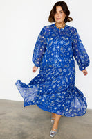 Thumbnail for Blue Running Wild Paisley Bibi Dress