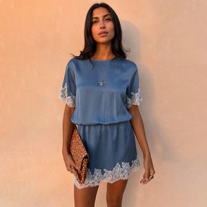 Blue Lace Mini Dress