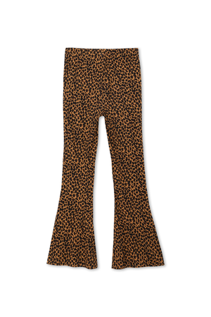 Leopard print flared pyjama bottoms in a soft stretch jersey, part of the Blue Poppy nightwear set.