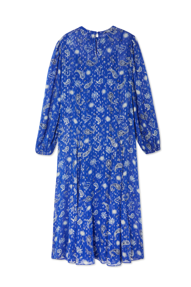 Blue Running Wild Paisley Bibi Dress Never Fully Dressed