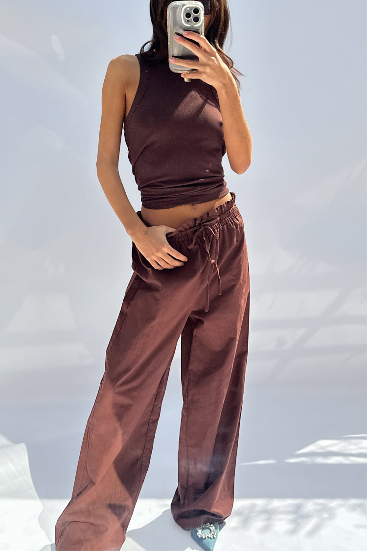 Chocolate Ribbed Tank – Never Fully Dressed