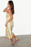 Thumbnail for Camel Stripe Jaspre Skirt