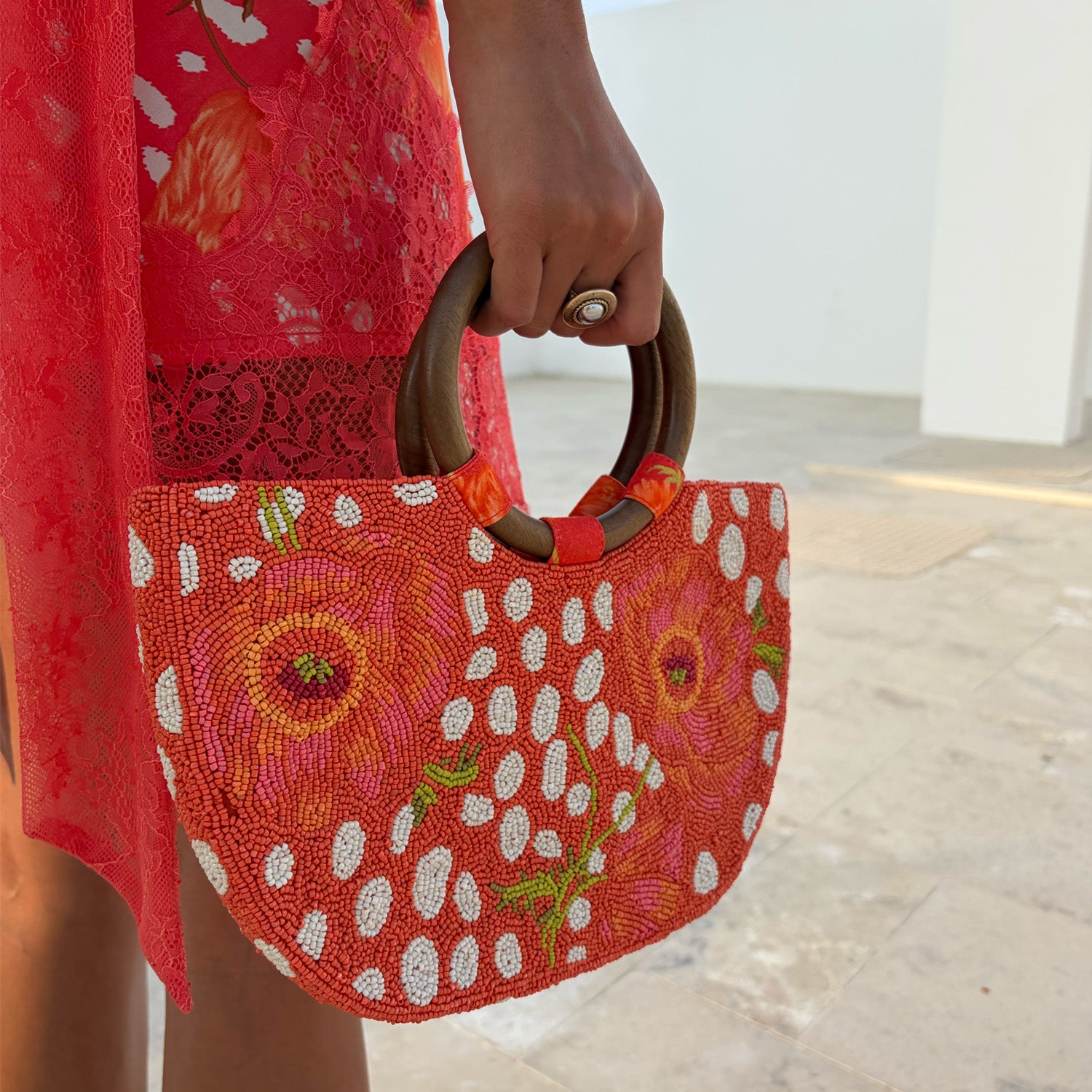 Coral Fawn Beaded Bag – Never Fully Dressed