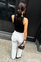 Thumbnail for caption_Model wears Ecru Scallop Detail Jeans in UK size 10/ US 6