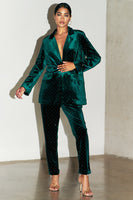 Thumbnail for caption_Model wears Emerald Velvet Quinn Blazer in UK 8 / US 4