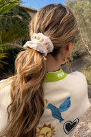 Thumbnail for Pastel Geo Cotton Linen Scrunchie