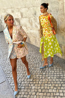Thumbnail for  caption_Model wears Pastel Geo Clash Elissa Shorts in UK size 10/ US 6