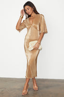 Thumbnail for Gold Plisse Dress