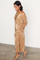 Thumbnail for Gold Plisse Jem Dress